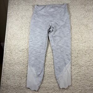 Lululemon Align High Rise Pant Light Gray Heathered Mesh Panel Cropped‎ Size 8